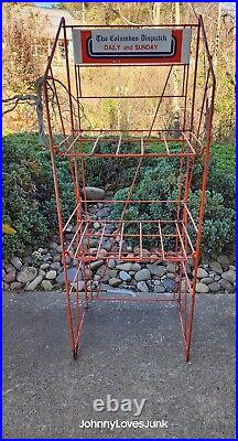 Vintage Columbus Dispatch Newspaper Wire Rack Store Display