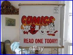 Vintage Comic Book Spinner Display Store Rack Great Graphics 1960s/70s