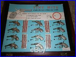 Vintage Complete Miniature Tiny Mite Cap Gun Store Display with 12 guns 12 caps