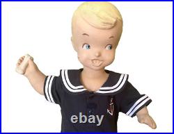 Vintage Composition Buster Brown Advertising Store Display Mannequin & Base/Dog