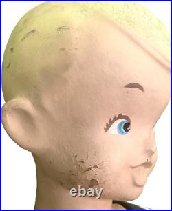 Vintage Composition Buster Brown Advertising Store Display Mannequin & Base/Dog