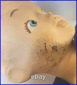 Vintage Composition Buster Brown Advertising Store Display Mannequin & Base/Dog