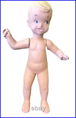 Vintage Composition Buster Brown Advertising Store Display Mannequin & Base/Dog