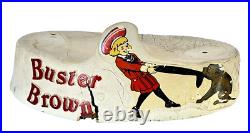 Vintage Composition Buster Brown Advertising Store Display Mannequin & Base/Dog
