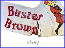 Vintage Composition Buster Brown Advertising Store Display Mannequin & Base/Dog
