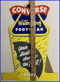 Vintage Converse Waterproof Footwear Shoe Brand Store Display Sign Rare 1960s