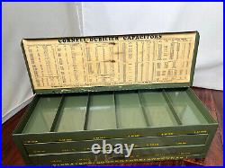 Vintage Cornell-Dubilier Capacitors Vibrators Parts Metal Display Dealer Cabinet