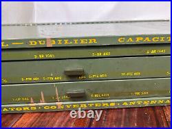 Vintage Cornell-Dubilier Capacitors Vibrators Parts Metal Display Dealer Cabinet