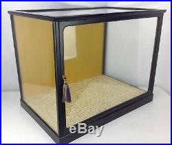 Vintage Countertop General Store Glass Wood Display Case Door Black Showcase Box
