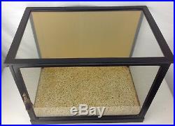 Vintage Countertop General Store Glass Wood Display Case Door Black Showcase Box