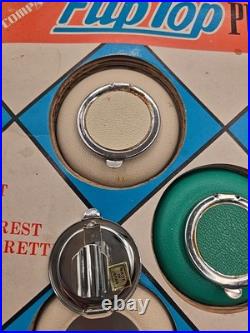 Vintage Countertop Store Display Purse Ashtrays Easel Back