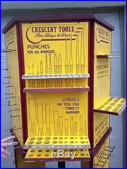 Vintage Crescent Wrench Tools Store Display Carousel Stand Sign Old Hardware
