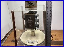 Vintage Cross Pen Pencil Powered Rotating Store Display Stand 1980's Era Working