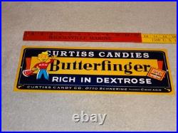 Vintage Curtiss Candies Butterfinger 15 Metal Chicago Chocolate Candy Bar Sign