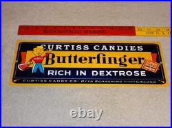 Vintage Curtiss Candies Butterfinger 15 Metal Chicago Chocolate Candy Bar Sign
