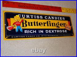 Vintage Curtiss Candies Butterfinger 15 Metal Chicago Chocolate Candy Bar Sign