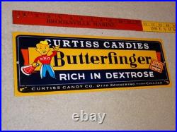Vintage Curtiss Candies Butterfinger 15 Metal Chicago Chocolate Candy Bar Sign