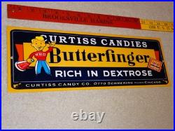 Vintage Curtiss Candies Butterfinger 15 Metal Chicago Chocolate Candy Bar Sign