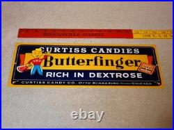 Vintage Curtiss Candies Butterfinger 15 Metal Chicago Chocolate Candy Bar Sign