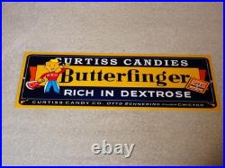 Vintage Curtiss Candies Butterfinger 15 Metal Chicago Chocolate Candy Bar Sign