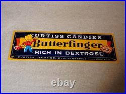 Vintage Curtiss Candies Butterfinger 15 Metal Chicago Chocolate Candy Bar Sign
