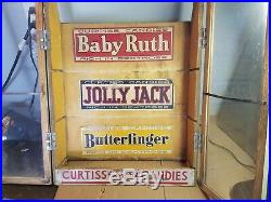 Vintage Curtiss Store Counter Display Cabinet Baby Ruth Butterfinger Jolly Jack