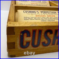 Vintage Cushings Perfection Dyes Wood Advertising Store Display & 55 Dye Packets