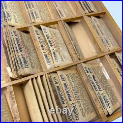 Vintage Cushings Perfection Dyes Wood Advertising Store Display & 55 Dye Packets