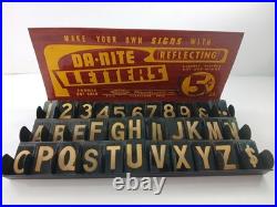 Vintage DA-NITE Reflecting Metal Letters Advertising Display Set Cleveland OH