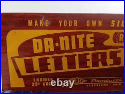 Vintage DA-NITE Reflecting Metal Letters Advertising Display Set Cleveland OH