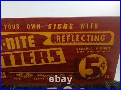 Vintage DA-NITE Reflecting Metal Letters Advertising Display Set Cleveland OH