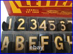 Vintage DA-NITE Reflecting Metal Letters Advertising Display Set Cleveland OH