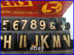 Vintage DA-NITE Reflecting Metal Letters Advertising Display Set Cleveland OH