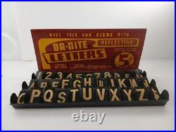 Vintage DA-NITE Reflecting Metal Letters Advertising Display Set Cleveland OH