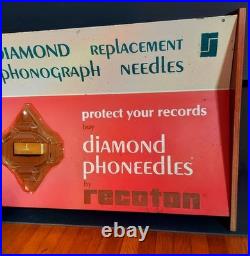 Vintage DIAMOND phoneedles Recoton Record Replacement Needle Store Display