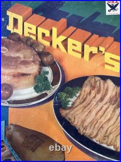 Vintage Decker's Iowana Ham And Bacon Sign NRA Rare Antique Store Display Sign