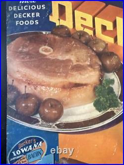Vintage Decker's Iowana Ham And Bacon Sign NRA Rare Antique Store Display Sign Vintage Decker's Iowana Ham And Bacon Sign NRA Rare Antique Store Display Sign