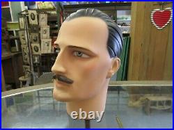 Vintage Deco Eyes MALE HAT MANNEQUIN HEAD Counter Top Clothing Store Display