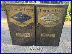 Vintage Diamond Dyes Metal Store Counter Display Advertising Cabinet