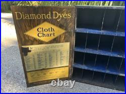 Vintage Diamond Dyes Metal Store Counter Display Advertising Cabinet