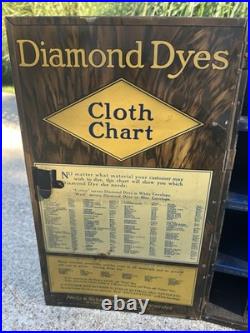Vintage Diamond Dyes Metal Store Counter Display Advertising Cabinet
