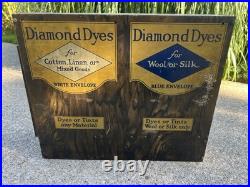 Vintage Diamond Dyes Metal Store Counter Display Advertising Cabinet