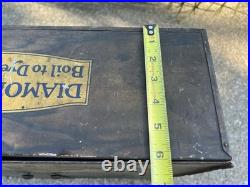 Vintage Diamond Dyes Metal Store Counter Display Advertising Cabinet