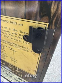 Vintage Diamond Dyes Metal Store Counter Display Advertising Cabinet