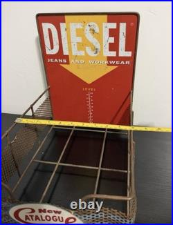 Vintage Diesel Jeans & Workwear Metal Sign / Display Rack