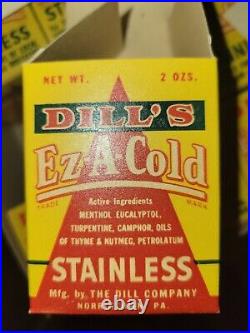 Vintage Dill's Ez-a-cold Full Box Unopened 12 Jars New Old Stock Norristown Pa