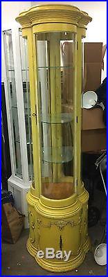 Vintage Display Case Vitrine Full Height Curved Glass Rare