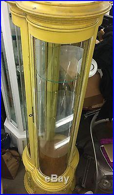 Vintage Display Case Vitrine Full Height Curved Glass Rare