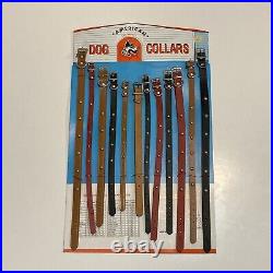 Vintage Dog Collar Store Display American The Finest 12 Collars Unpunched