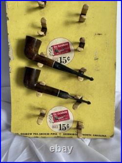 Vintage Dr. Grabow Duke Filter Pipes Store Counter Display Sign with 2 Original Br